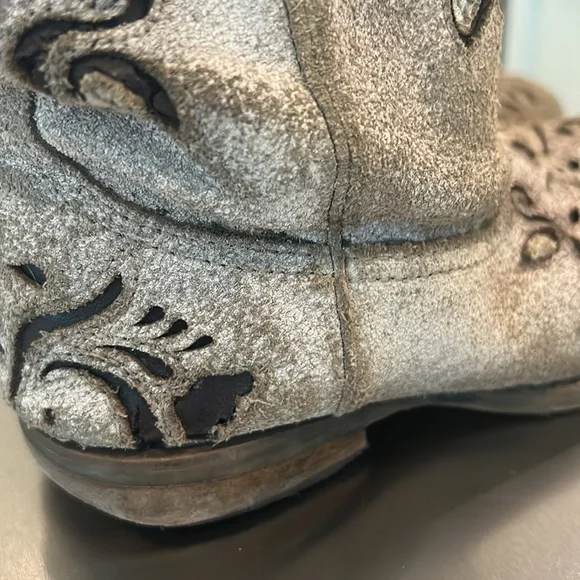 Little Girl Roper Belle Tan Cowboy Western Boots GUC sz 12 Leather Upper Balance - Picture 9 of 17